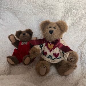 Adorable Boyd Teddy Bear Duo with Sweater and Overalls